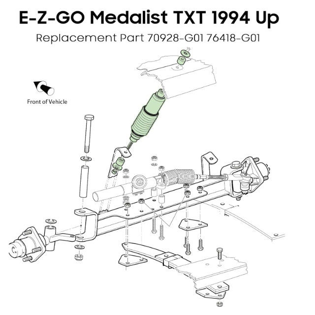 Coil à charge lourde avant/arrière pour EZGO TXT 94-up 70928G01