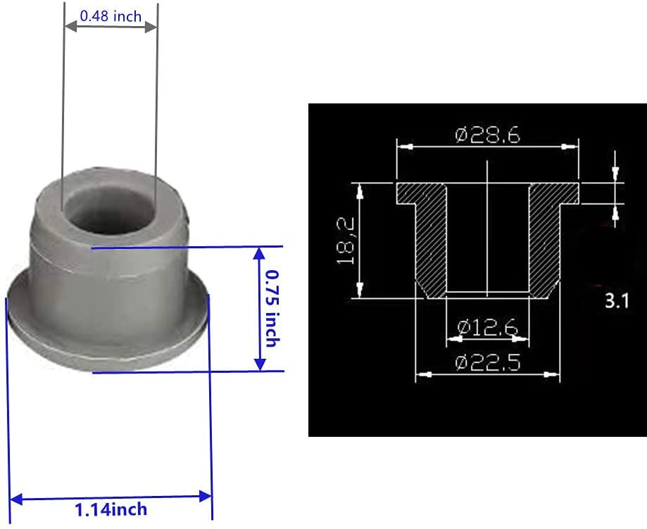 Le club de golf de haut de gamme Car précédent Bushing, uréthane, court, Prec remplacer # 102956201/# 1022874011