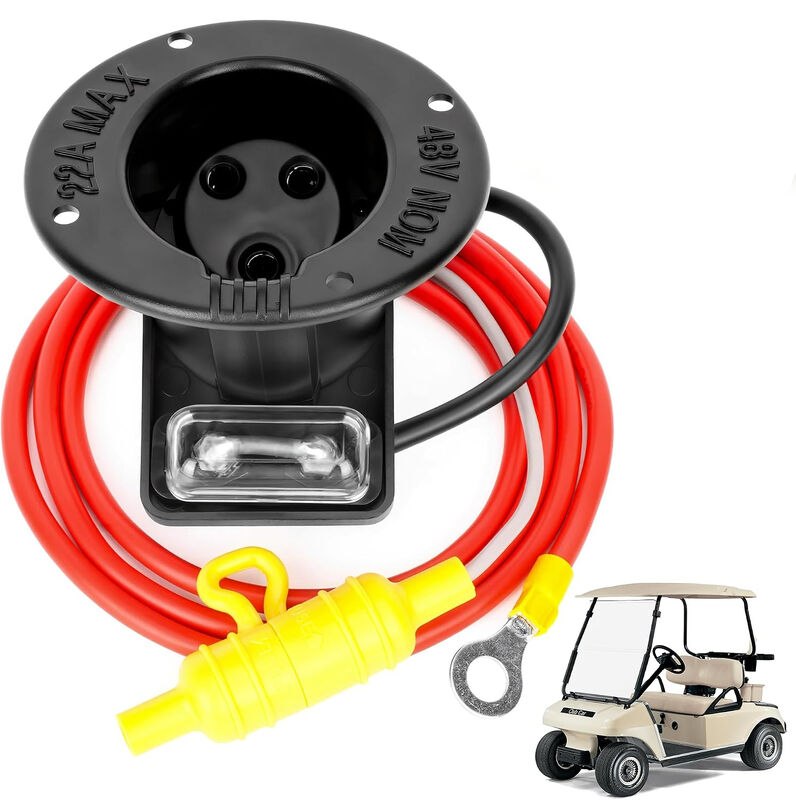 Ensemble de fusibles de prise de chargeur Club Car DS 101802101, mise à niveau Premium, fusible 48V intégré, faisceau de câblage complet