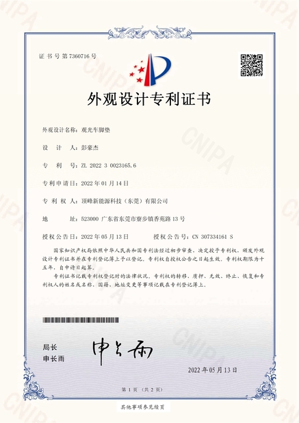 Chine TOP GOLF CO.,LTD certifications